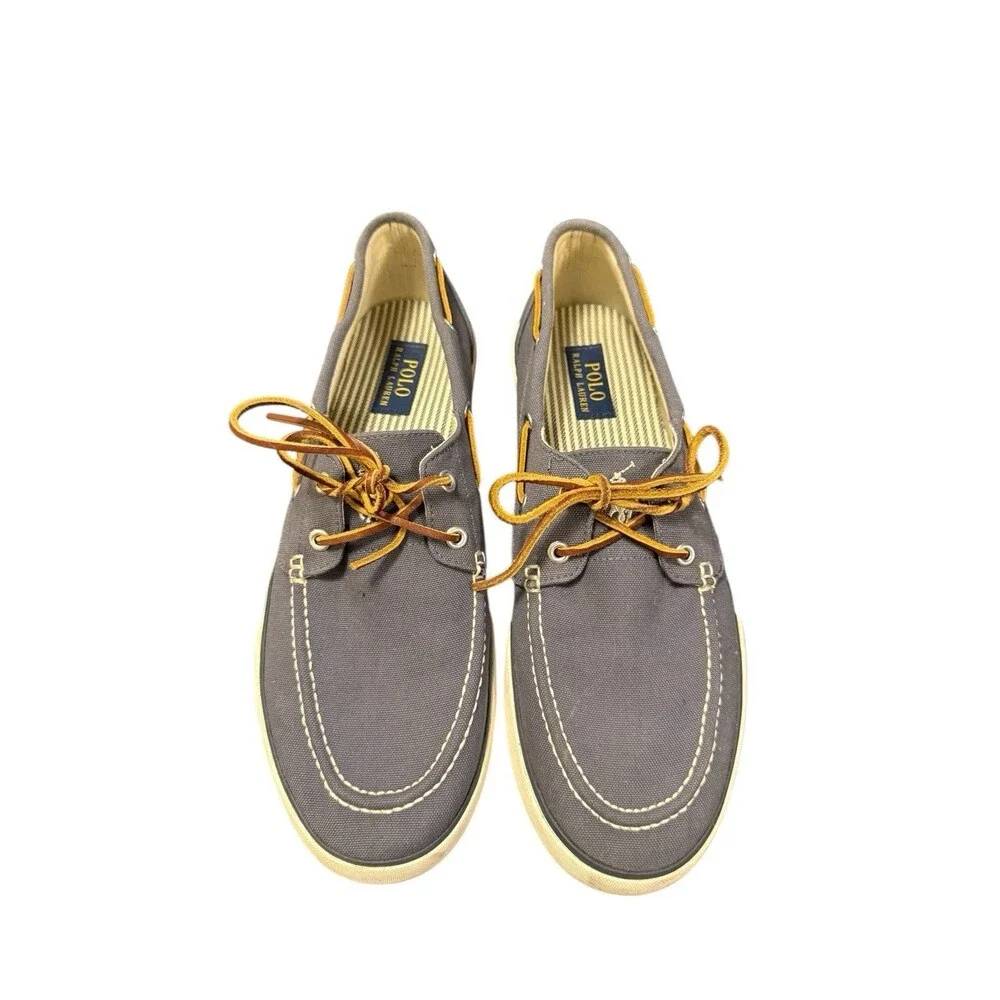 Ralph Lauren‎ Polo Boat Shoes Mens Size 12 D Sanders Blue Canvas Comfort Beachy
